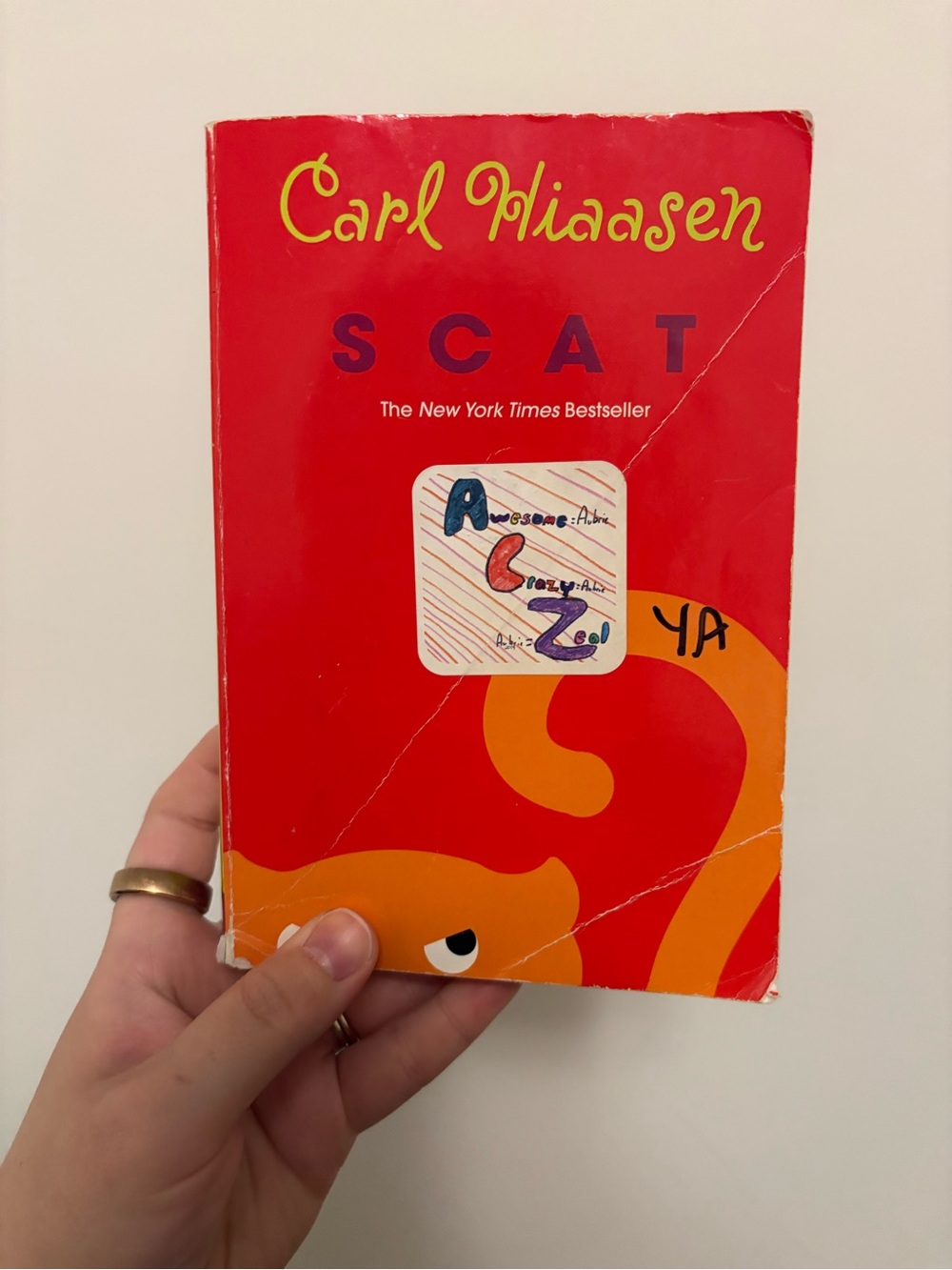 Carl Hiaasen "Scat" Paperback - Red & Orange Cover
